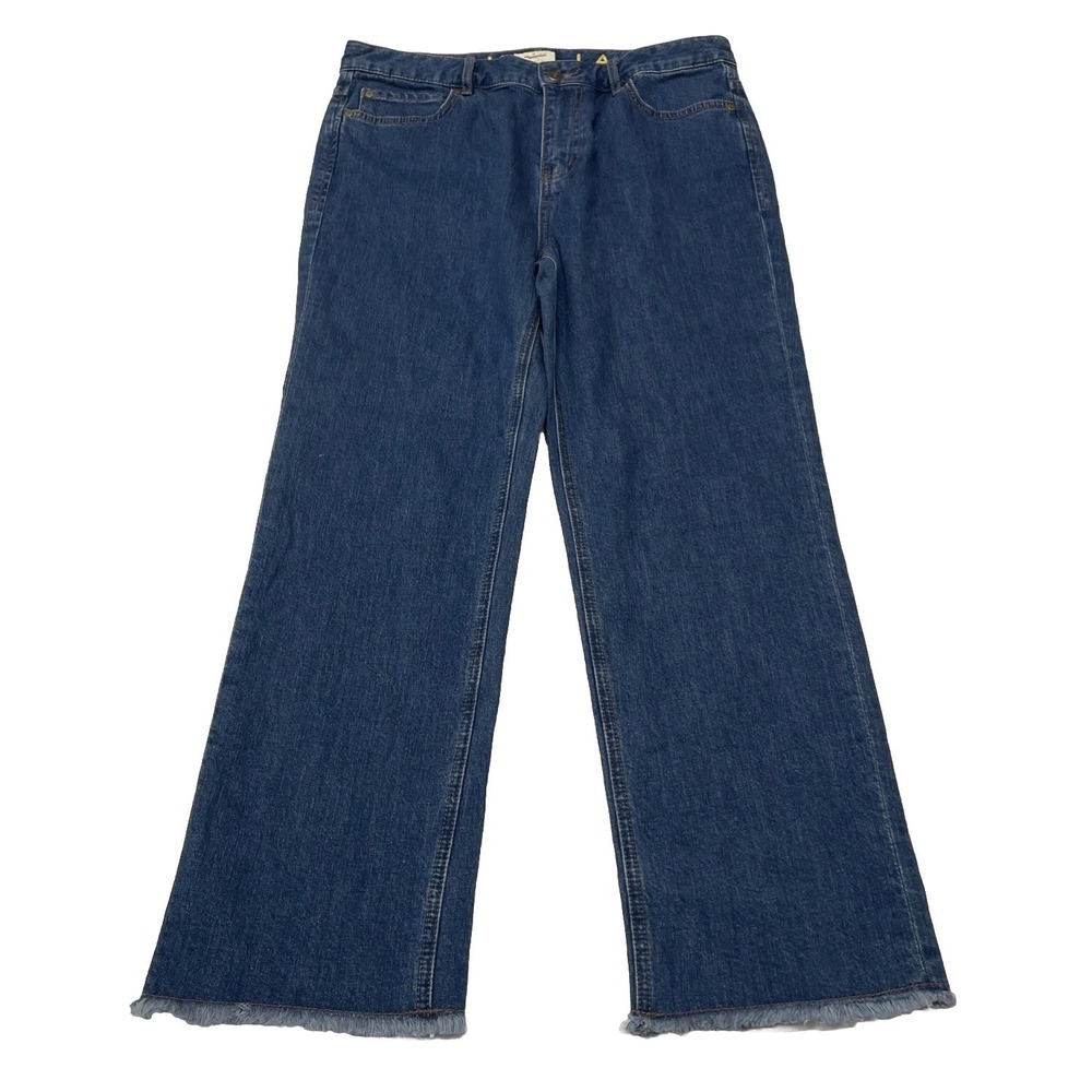 Kate Spade New York Ooh La La Straight Leg Blue Ankle Jeans Raw Hem Womens 30